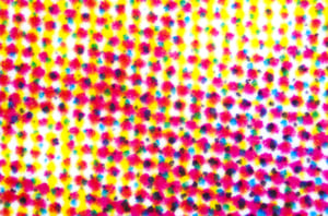 Enlarged Halftone CMYK dots