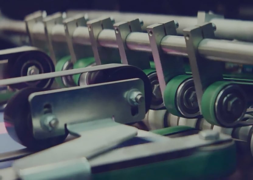 Rollers in a printing machine